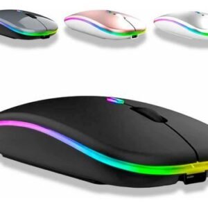 MOUSE SEM FIO USB RECARREGÁVEL RGB LED