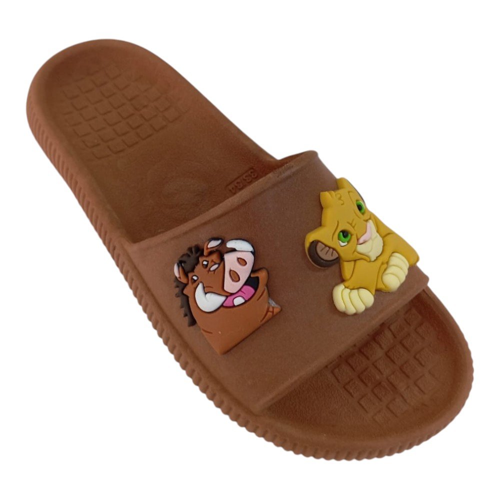 Chinelo Slide Simba E Pumba Infantil Rei Leão Confortável