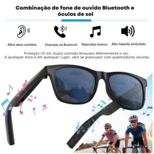 Óculos Inteligentes Bluetooth D11 com Chamadas, Música e Assistente de Voz
