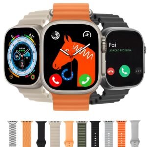 Smartwatch K99 Ultra 49mm Série 10 com 10 Pulseiras e Bluetooth 5.2