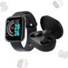Kit Smartwatch D20S 2024 com Fones Airdots TWS Bluetooth