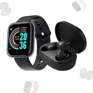 Kit Smartwatch D20S 2024 com Fones Airdots TWS Bluetooth