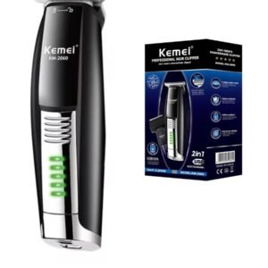 Aparador Elétrico Kemei KM-2060 2 em 1 com Carregamento USB e Baixo Ruído