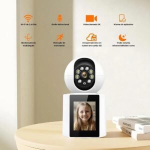 Câmera Wi-Fi 4MP com Tela Integrada e Vídeo Chamada para Monitoramento Familiar