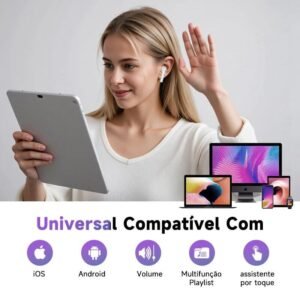 Fone de Ouvido Wireless i12 TWS Bluetooth com Alta Qualidade de Áudio