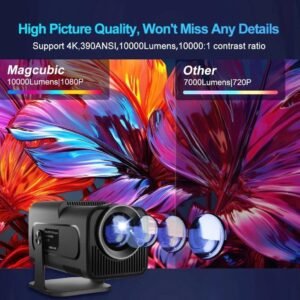 Projetor Mini Portátil 4K HY-320 com Android e Conectividade Wi-Fi 6