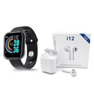 Kit Smartwatch D20S 2024 com Fone Bluetooth Inpods I12 TWS - Saúde e Conectividade