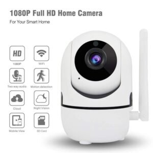 Câmera IP Wi-Fi 1080p Giratória 360° com Visão Noturna e Armazenamento na Nuvem