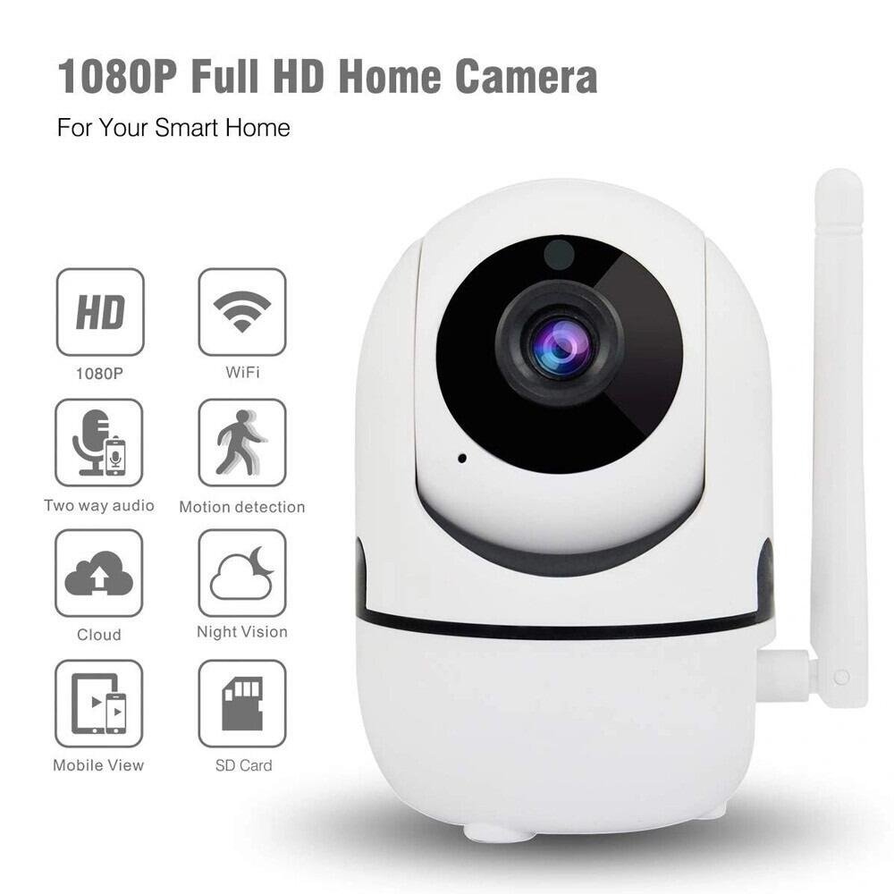 Câmera IP Wi-Fi 1080p Giratória 360° com Visão Noturna e Armazenamento na Nuvem