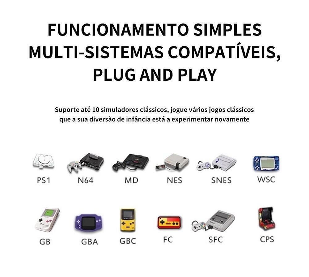 Game Stick 4K Retro GD10 com 35.000 Jogos e 2 Controles Sem Fio