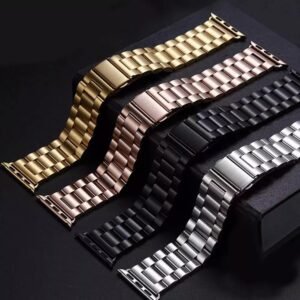 Pulseira de Aço Inoxidável Ajustável para Smartwatches 42 a 49mm