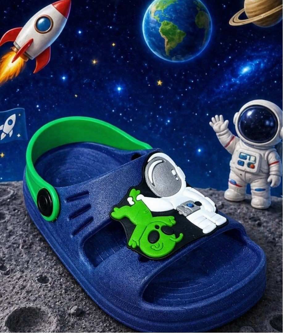 Sandalia Papete Infantil Menino Confortavel Antiderrapante Astronauta Alien Foguete