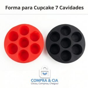 Forma de Silicone 21cm Air Fryer 7 Cavidades para Cupcake