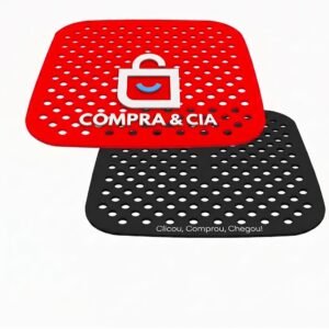 Tapete de Silicone para Air Fryer 18cm Preto ou Vermelho